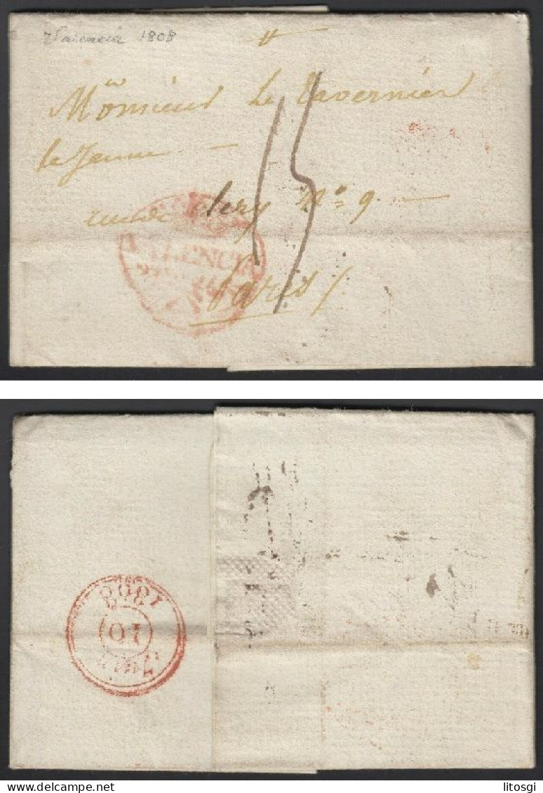 ESPAÑA CARTA VALENCIA A PARIS 1808 - ...-1850 Prefilatelia