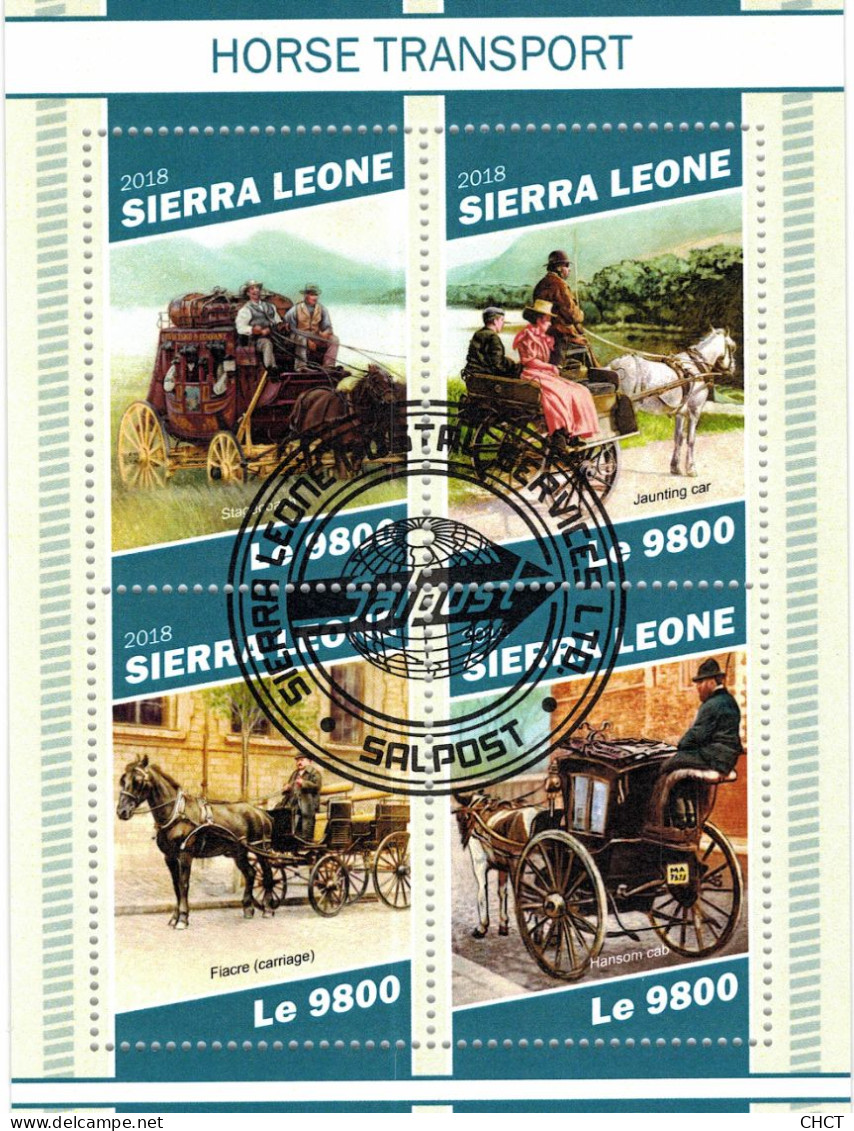 CHCT70 - Horses, Transports, Fauna, Nature, Stamp Mini Sheet, Used CTO, 2018, Sierra Leone - Sierra Leone (1961-...)