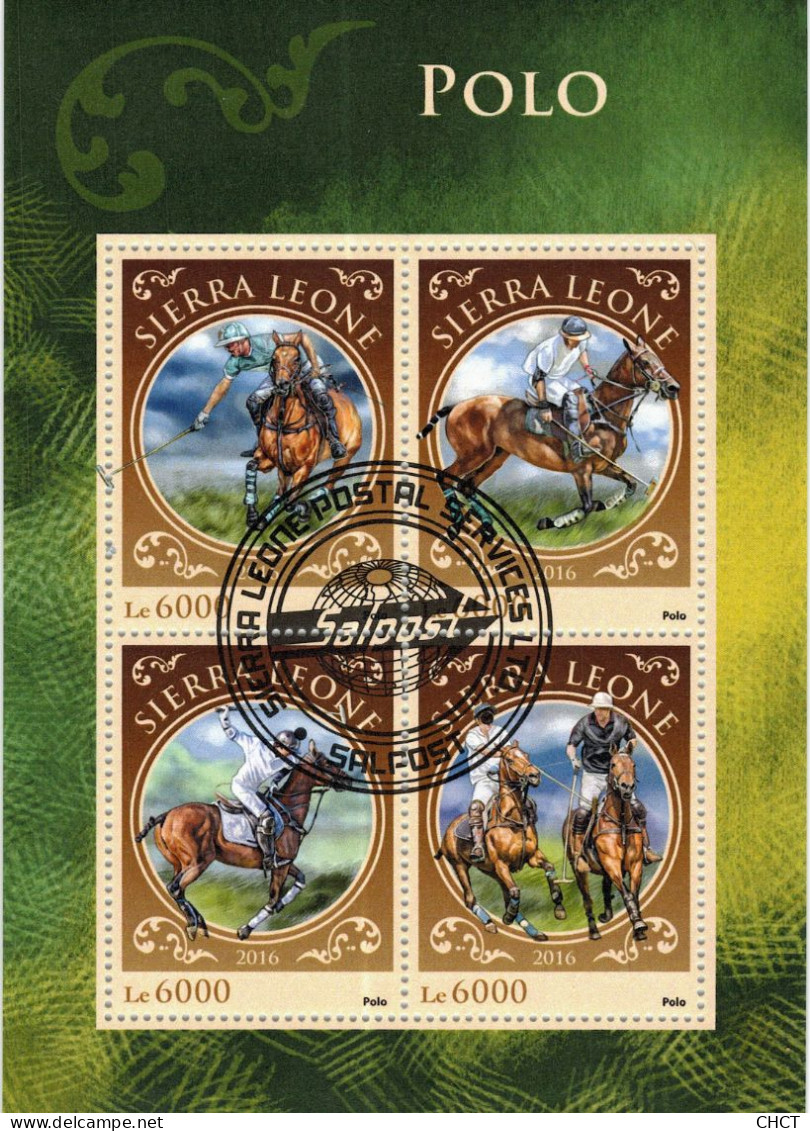 CHCT70 - Polo Sports, Horses, Fauna, Nature, Stamp Mini Sheet, Used CTO, 2016, Sierra Leone - Sierra Leone (1961-...)