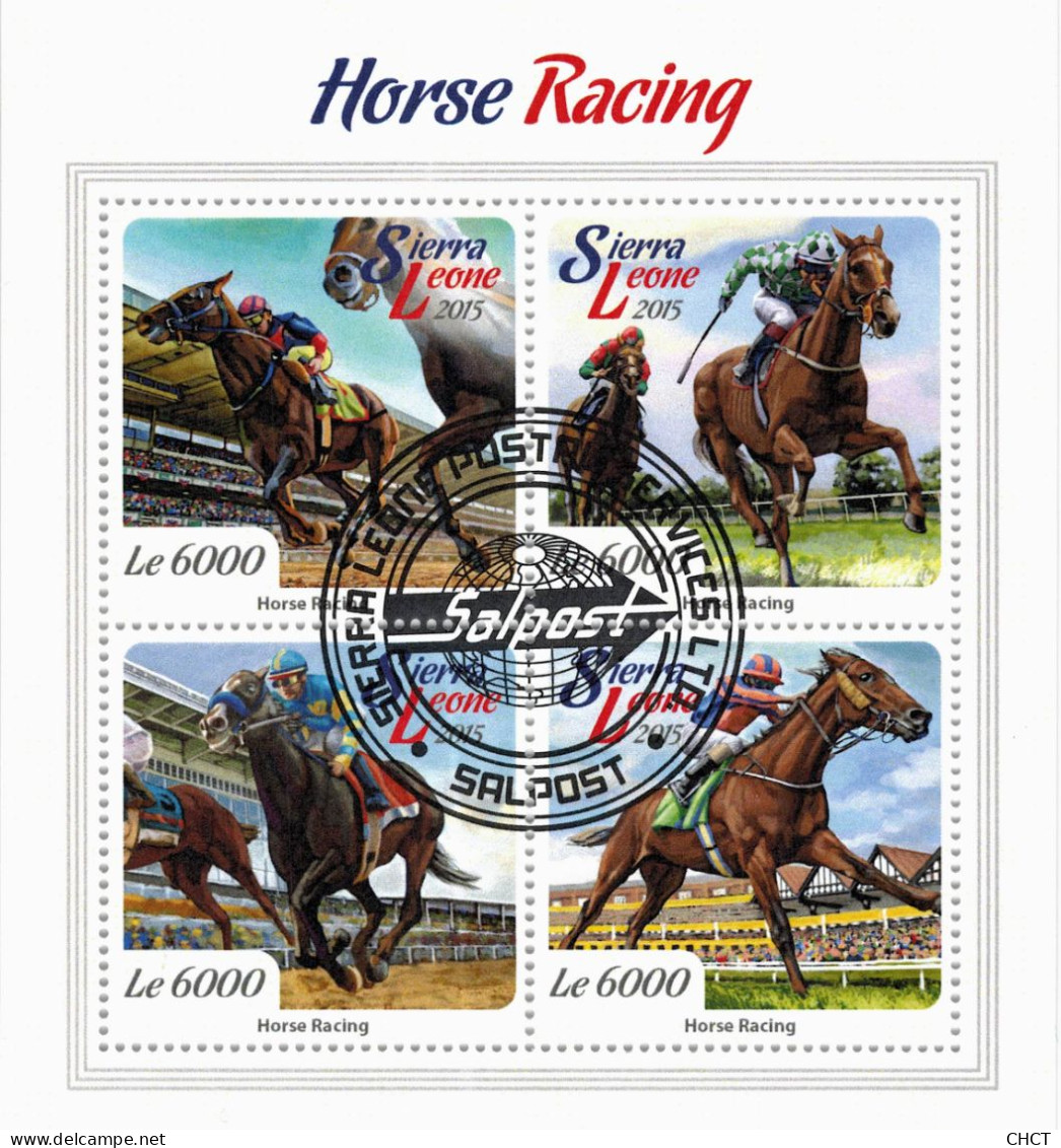 CHCT70 - Horse Racing, Sports, Horses, Fauna, Nature, Stamp Mini Sheet, Used CTO, 2015, Sierra Leone - Sierra Leone (1961-...)