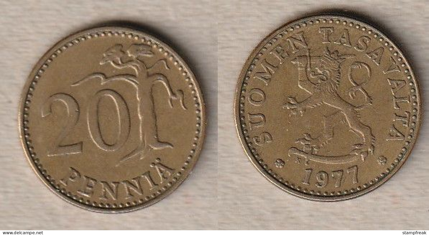 02276) Finnland, 20 Penniä 1977 - Finlande