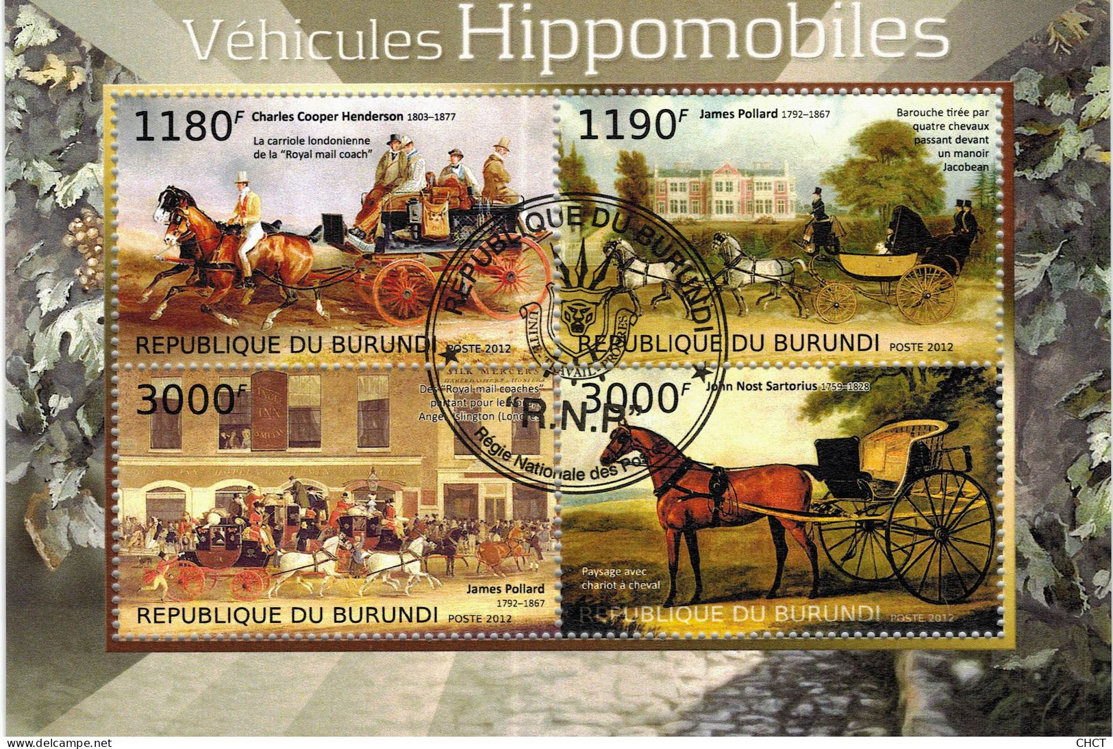 CHCT70 - Transports, Horses, Fauna, Nature, Stamp Mini Sheet, Used CTO, 2012, Burundi - Usados