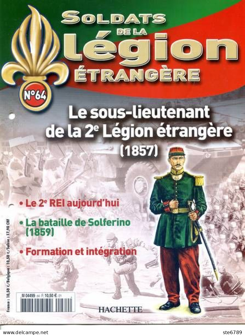 N° 64 Sous Lieutenant 2° Legion Etrangere , 2° REI , Bataille Solferino , Formation ,  Soldats Légion étrangère - Francese