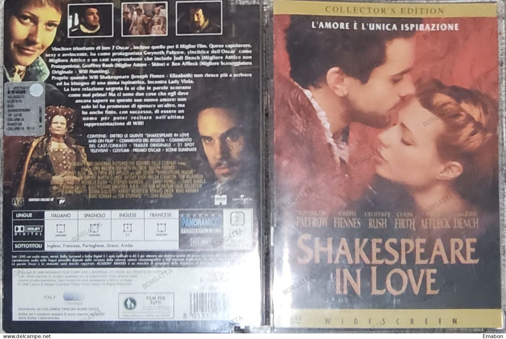 BORGATTA - COMMEDIA - DVD SHAKESPEARE IN LOVE - VINCITORE 7 OSCAR - COLUMBIA TRISTAR 1999 - USATO In Buono Stato - Cómedia