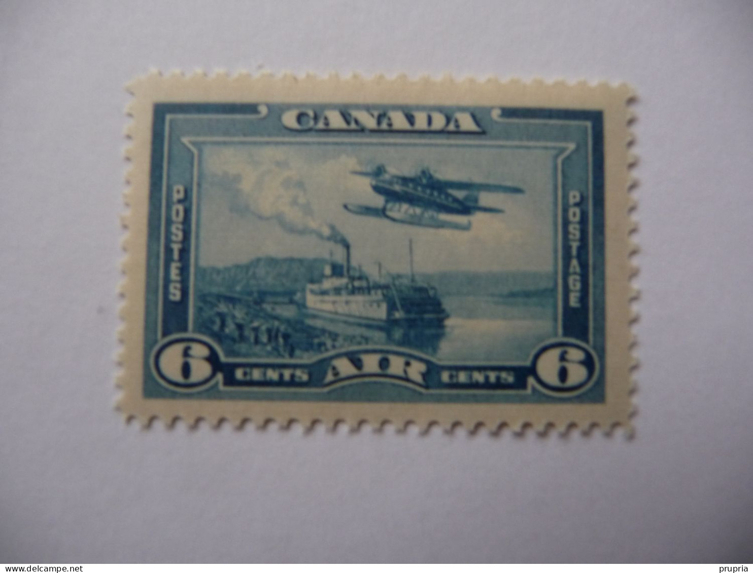 Canada  1938 N° Y&T  PA 6  " Sur La Riviére Mac Kenzie"   1 V  MNH - Neufs