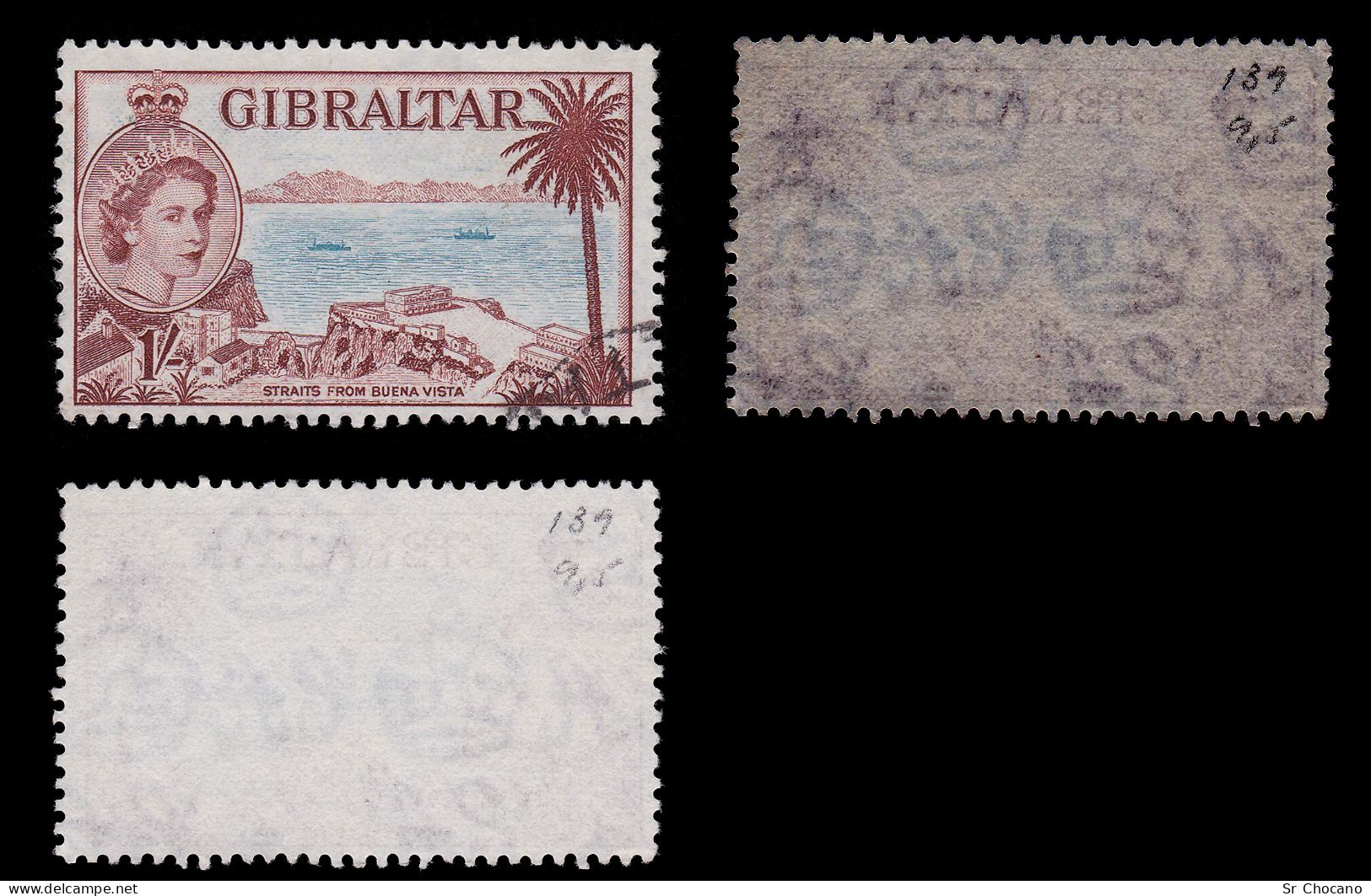 GIBRALTAR STAMP.1953.1sh Red Brn & Bl .SG.154.Used. - Gibraltar