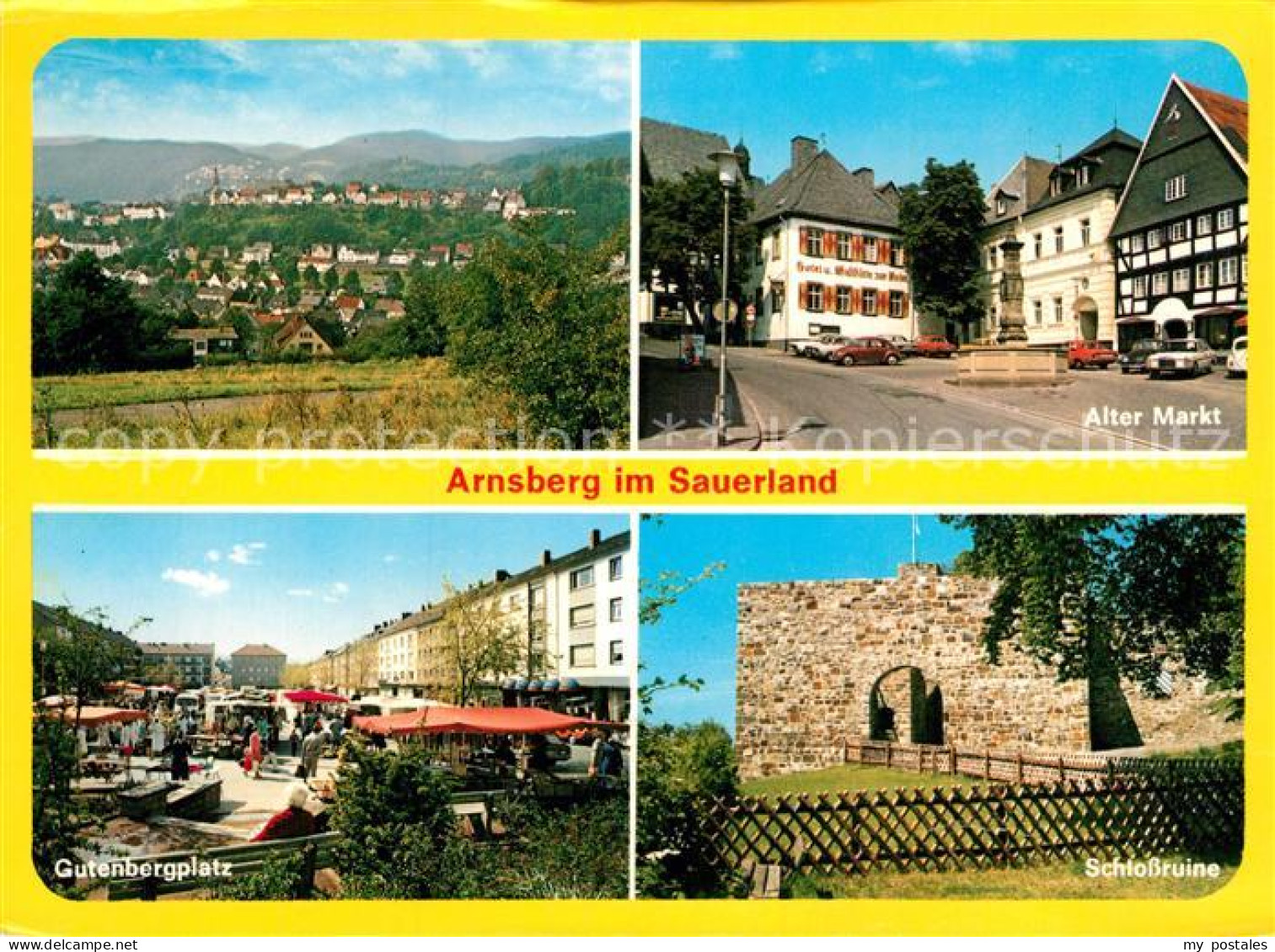 72929952 Arnsberg Westfalen Panorama Alter Markt Gutenbergplatz Schlossruine Arn - Arnsberg