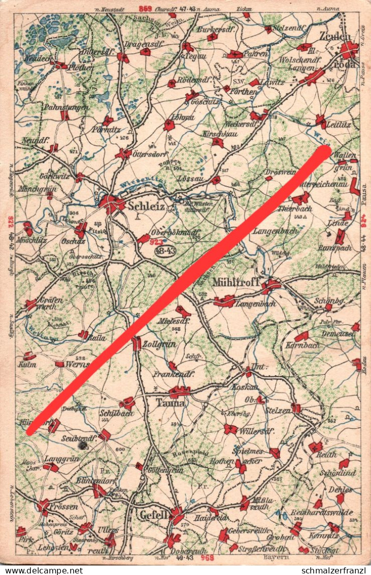 Wona Hauschting AK 923 Schleiz Mühltroff Gefell Zeulenroda Tanna Reuth Neundorf Kirschkau Kulm Plothen Oschitz Schönberg - Kirschkau