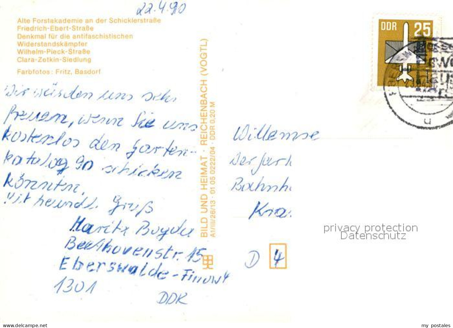 72928660 Finow Eberswalde Alte Forstakademie Denkmal Wilh Pieck Strasse Clara Ze - Eberswalde