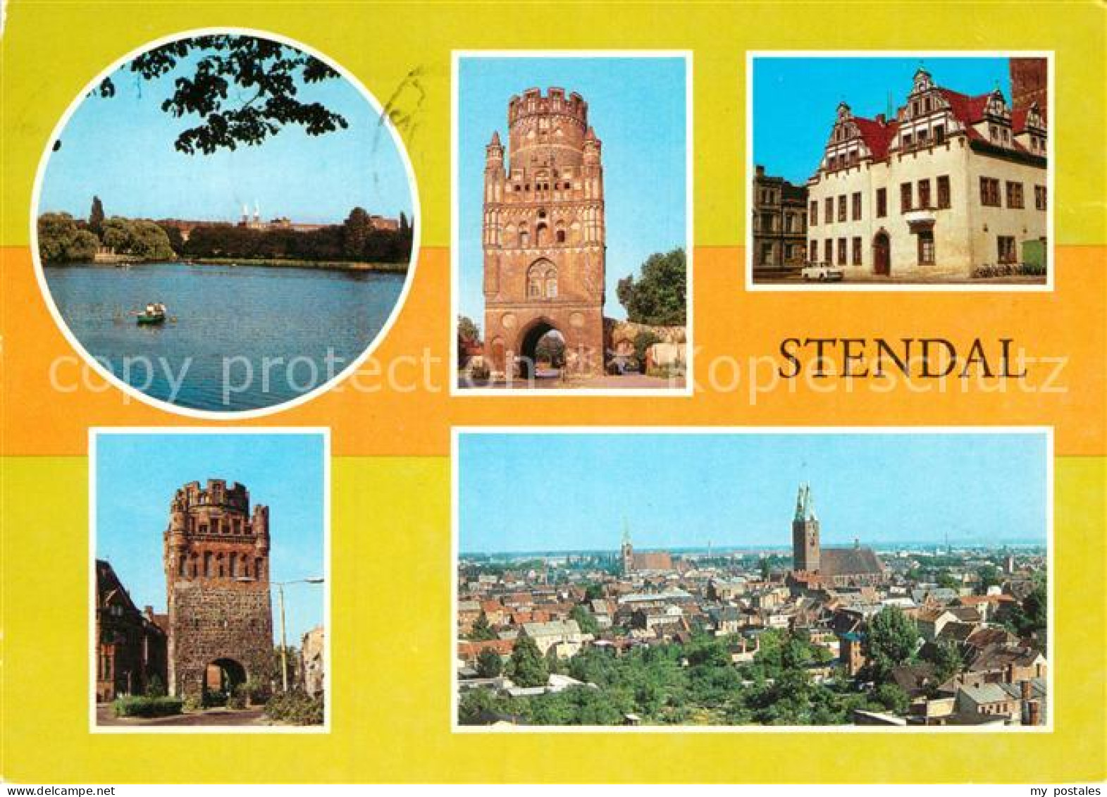 72928657 Stendal Stadtsee Uenglinger Tor Rathaus Tangermuender Tor Teilansicht S - Stendal