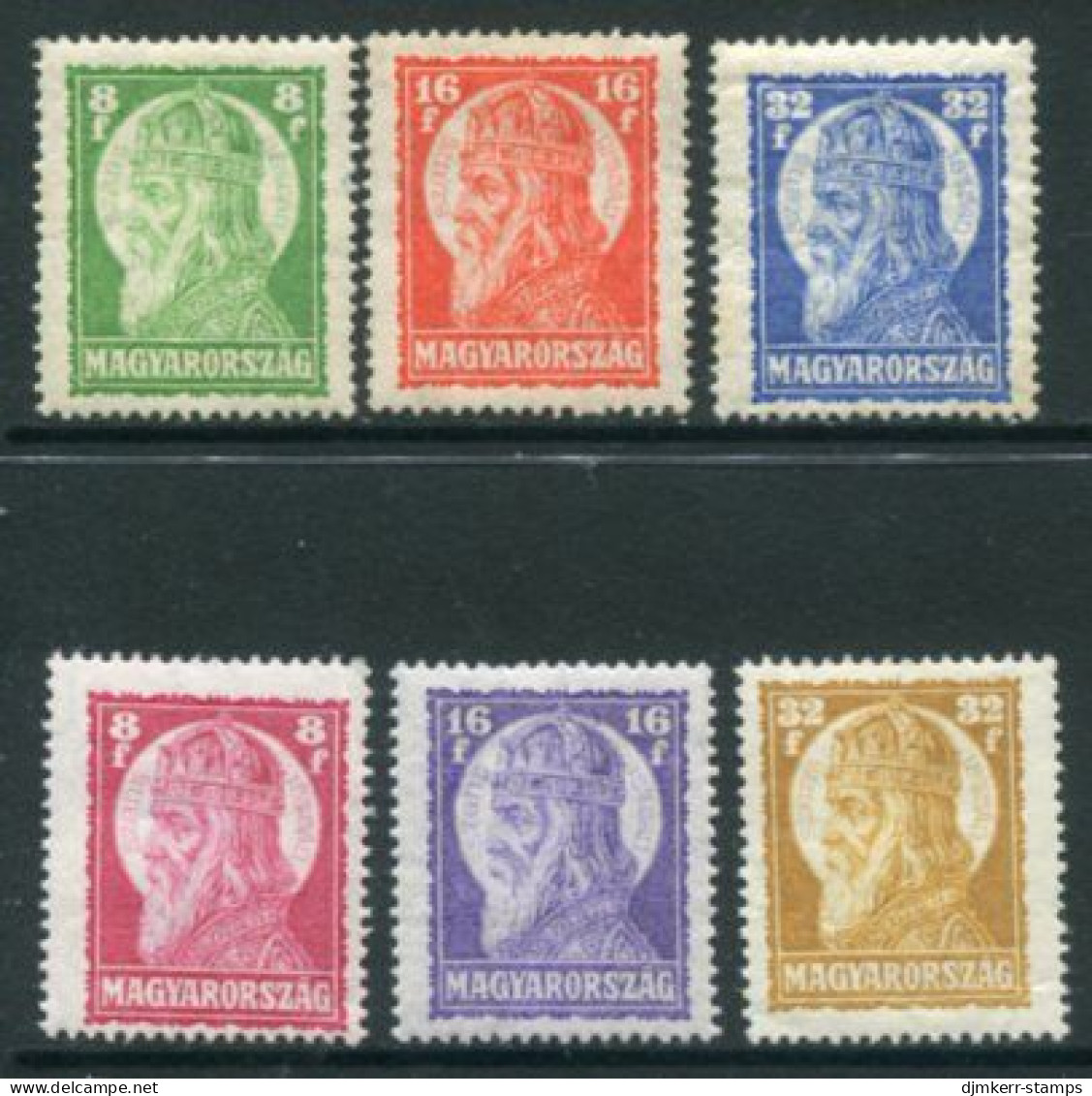 HUNGARY 1928-29 St. Stephen Both Issues MNH / **.  Michel 438-40, 455-57 - Nuovi