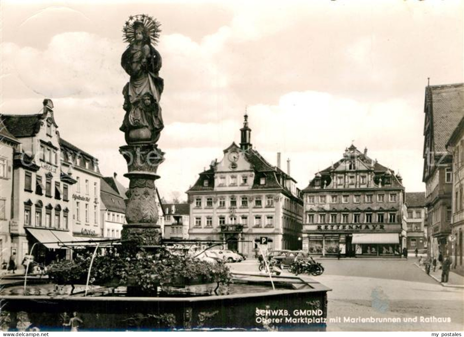 72928539 Schwaebisch Gmuend Oberer Marktplatz Mit Marienbrunnen Und Rathaus Schw - Schwaebisch Gmünd