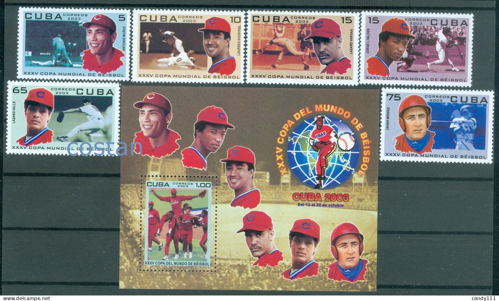 2003 Baseball World Cup,players,cuba,4559,186,MNH - Baseball