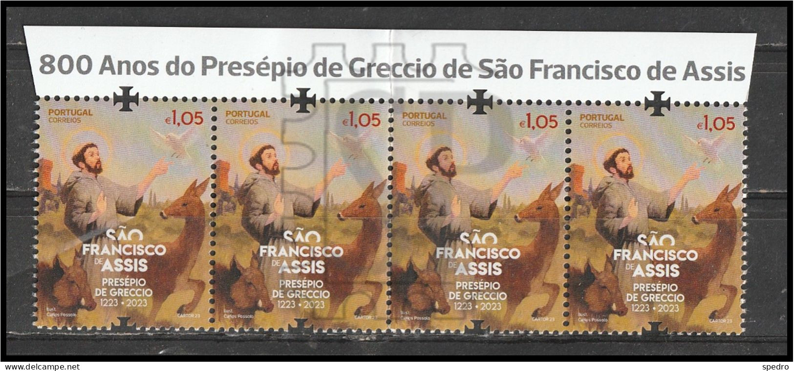 Portugal 2023 800 Anos Do Presépio De Greccio De São Francisco Assis Upper Line Linha Superior Título De Emissão - Feuilles Complètes Et Multiples