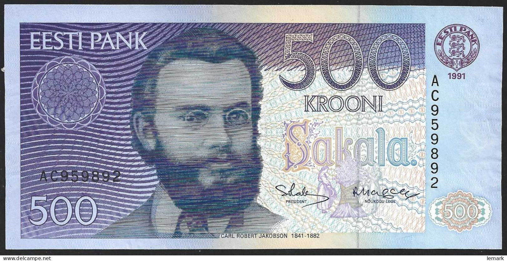 Estonia 500 Krooni 1991 AC959892 AUNC - Estonie