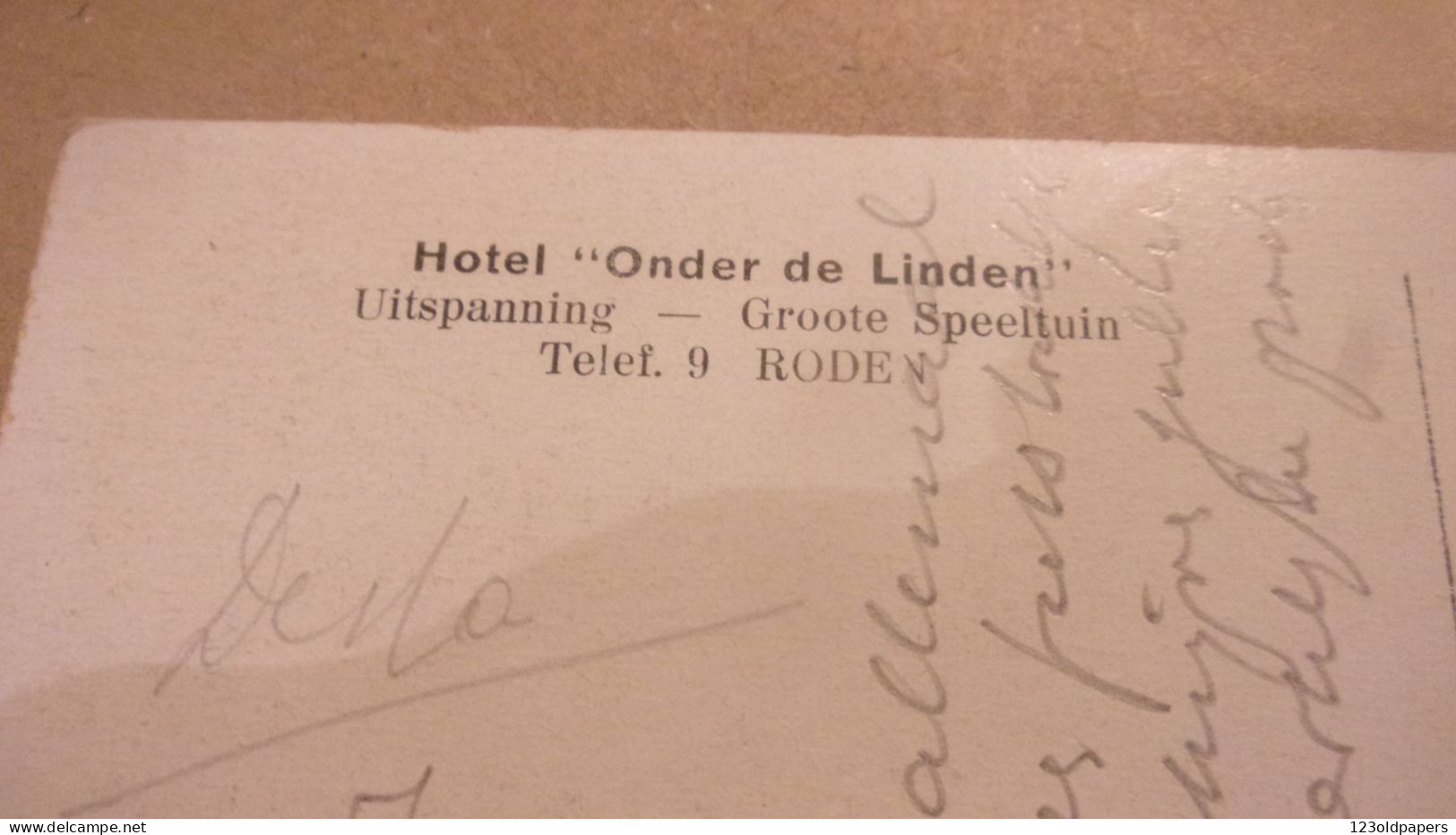 Nederland, Onder De Linden  HOTEL  RODEN OUDERWETSCH Ansichtkaart - Sonstige & Ohne Zuordnung