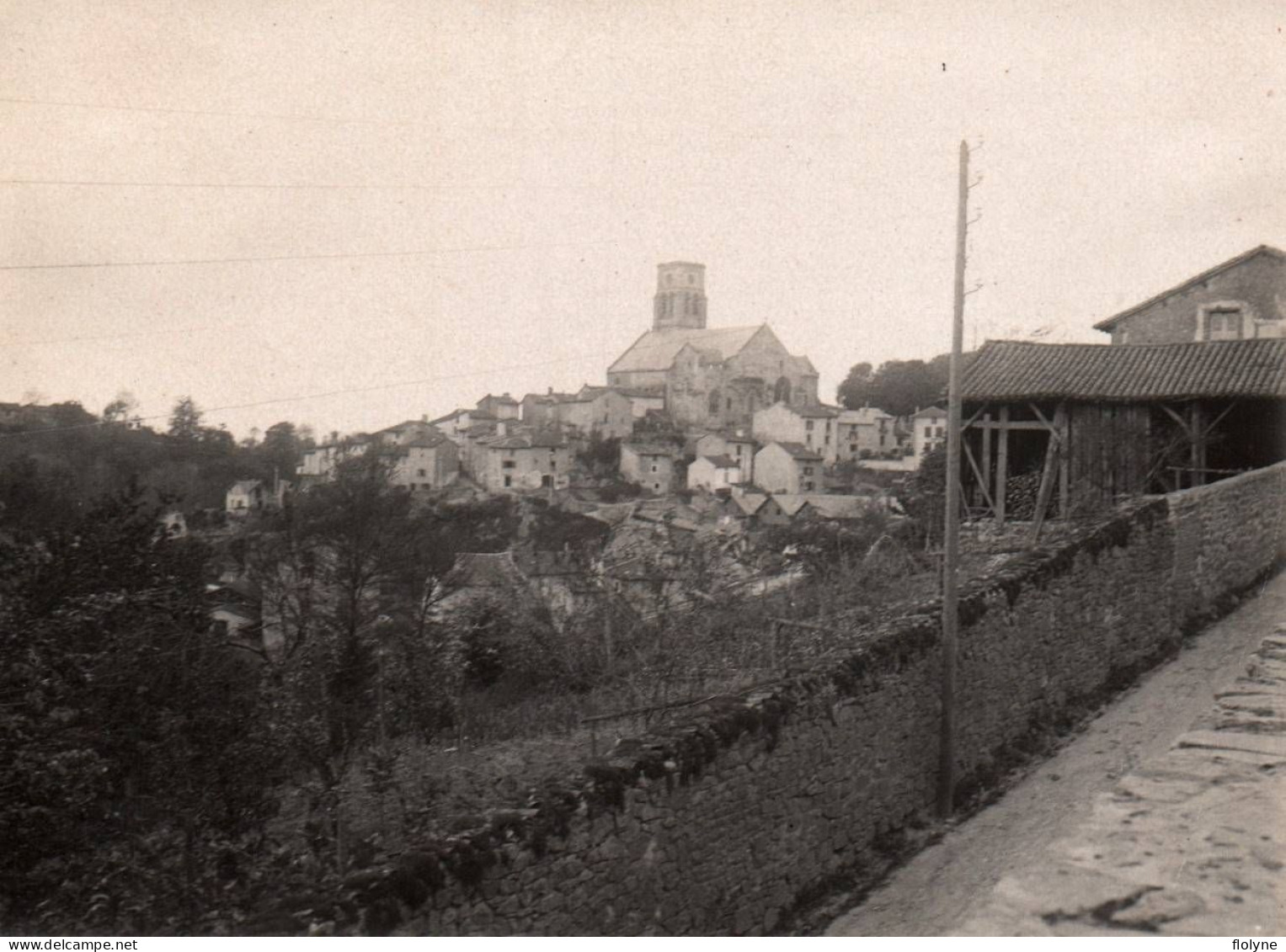 Bellac - Photo Ancienne Originale - Vue Sur Le Village Et L'église - 8,5x11,5 Cm - Bellac