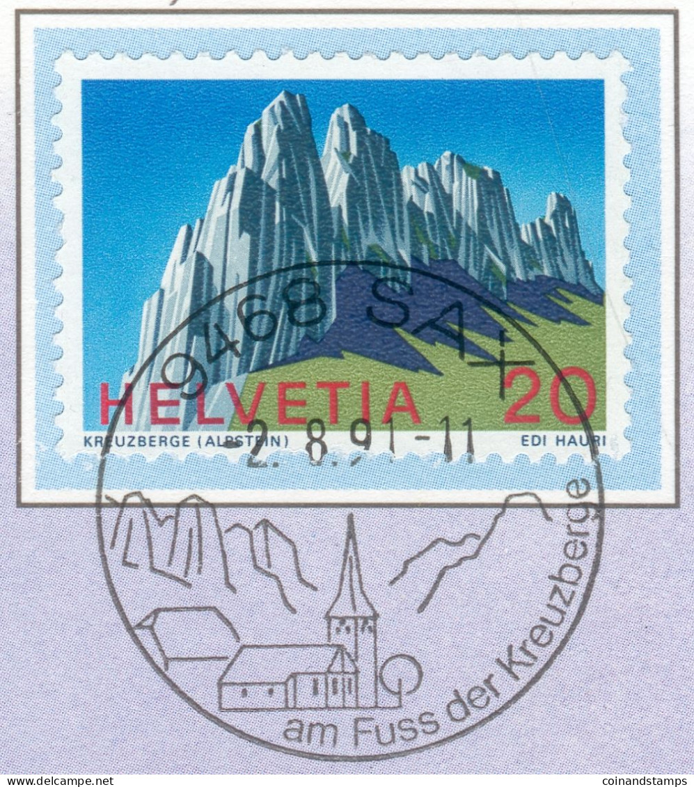 Suisse/Schweiz Numisbrief 1 Rappen 1986 "Schweizer Alpen" UNC. + Zertifikat - 1 Rappen