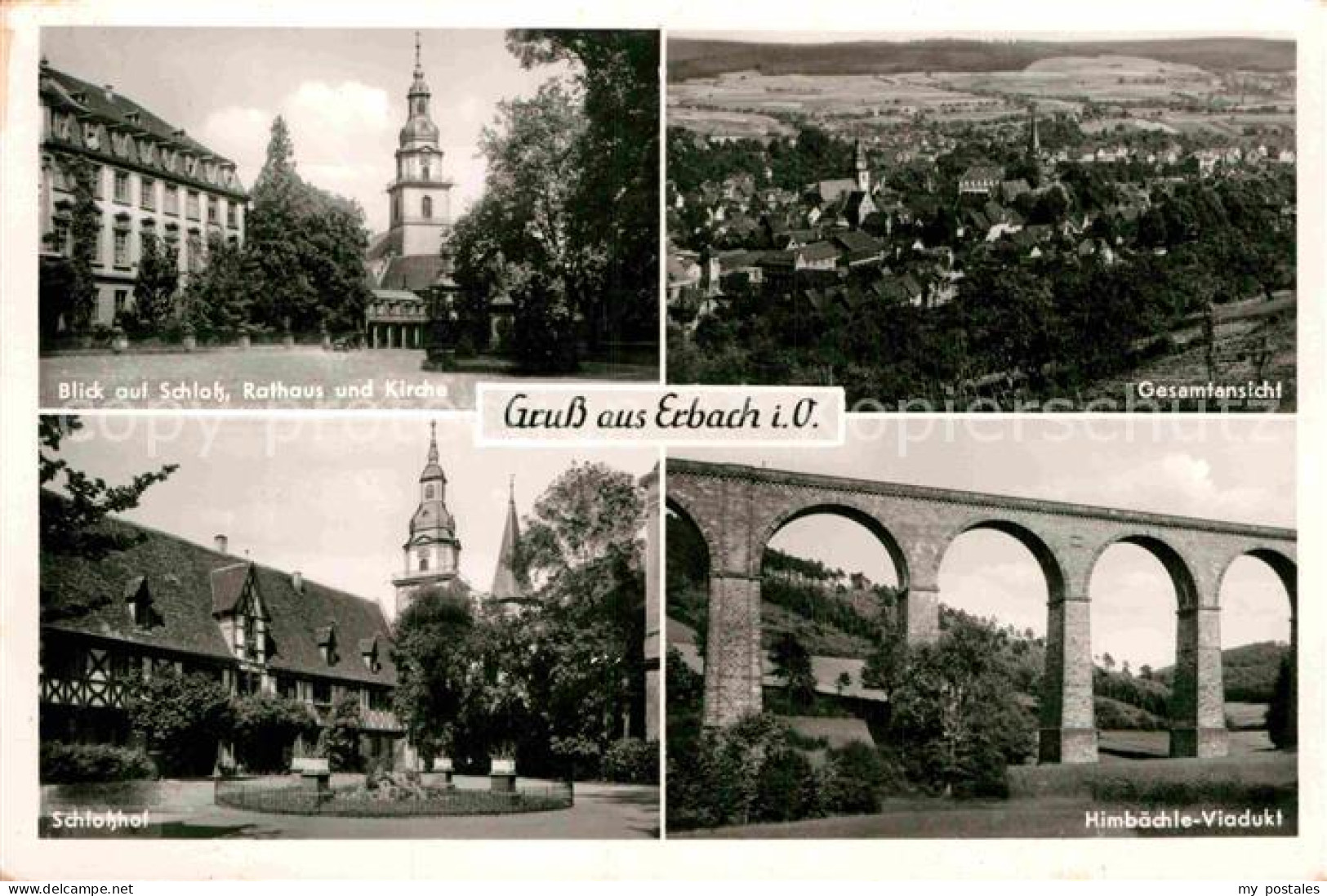 72893639 Erbach Odenwald Schloss Rathaus Kirche Schlosshof Himbaechle Viadukt Pa - Erbach