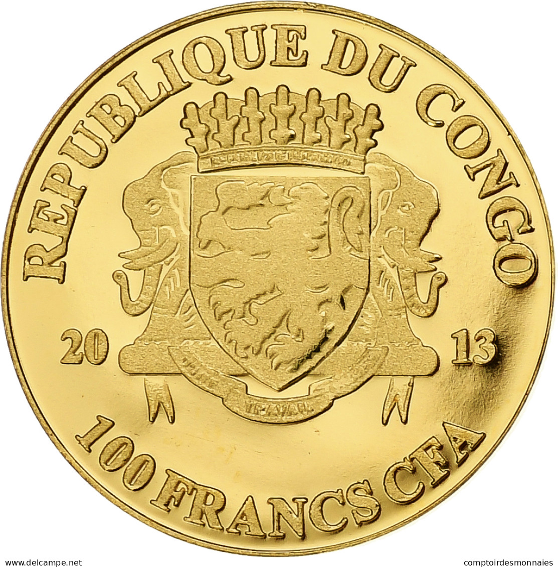 République Du Congo, 100 Francs CFA, John F. Kennedy, 2013, BE, Or, FDC - Congo (Republic 1960)