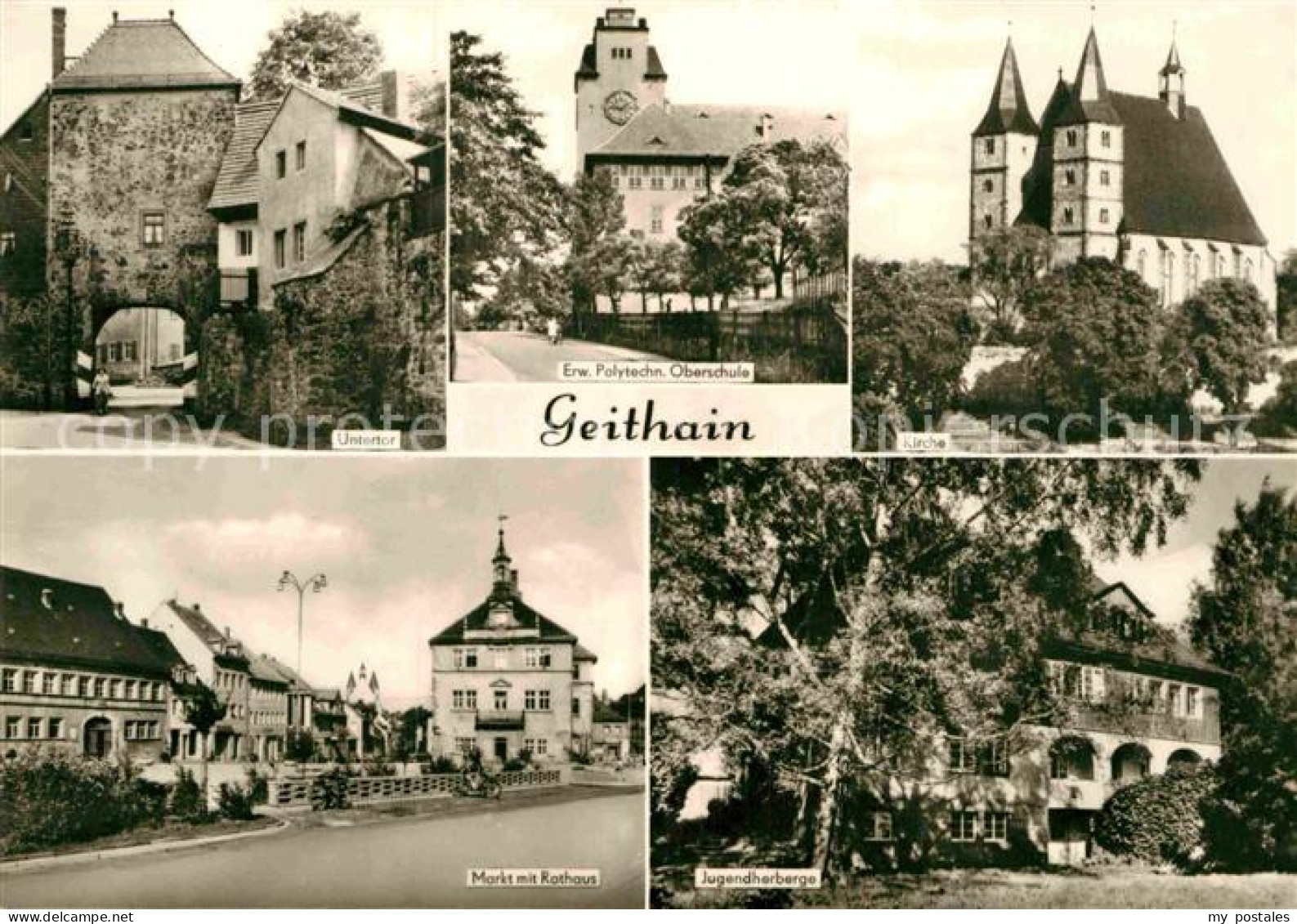 72893408 Geithain Jugendherberge Polytechnische Oberschule Kirche Rathaus  Geith - Geithain