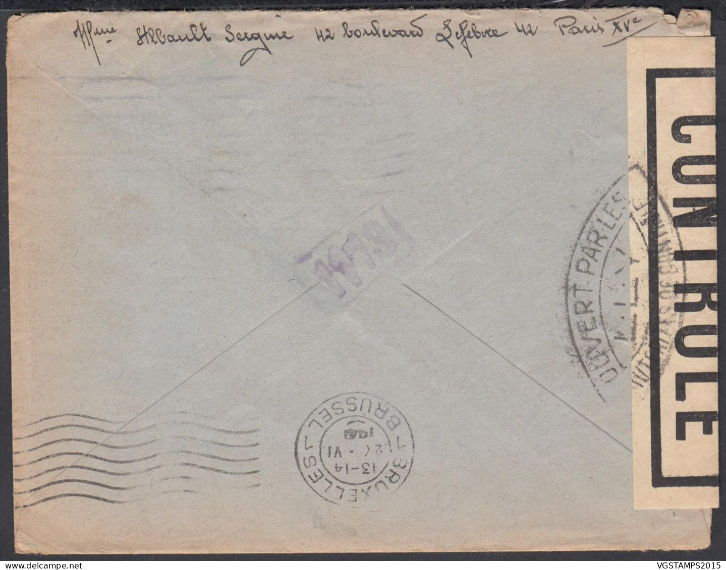 France 1945 - Lettre De Paris à Destination Charleroi-Belgique Avec Contenu. Censurée.............. (EB) DC-12471 - Used Stamps