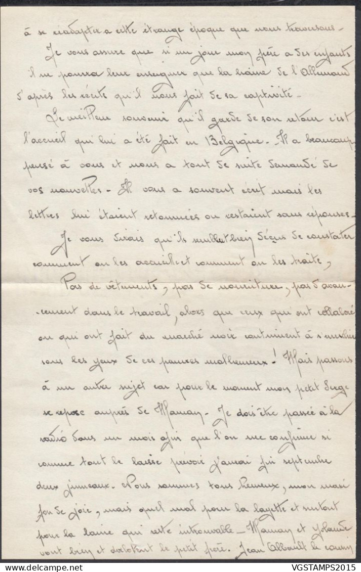 France 1945 - Lettre De Paris à Destination Charleroi-Belgique Avec Contenu. Censurée.............. (EB) DC-12471 - Oblitérés