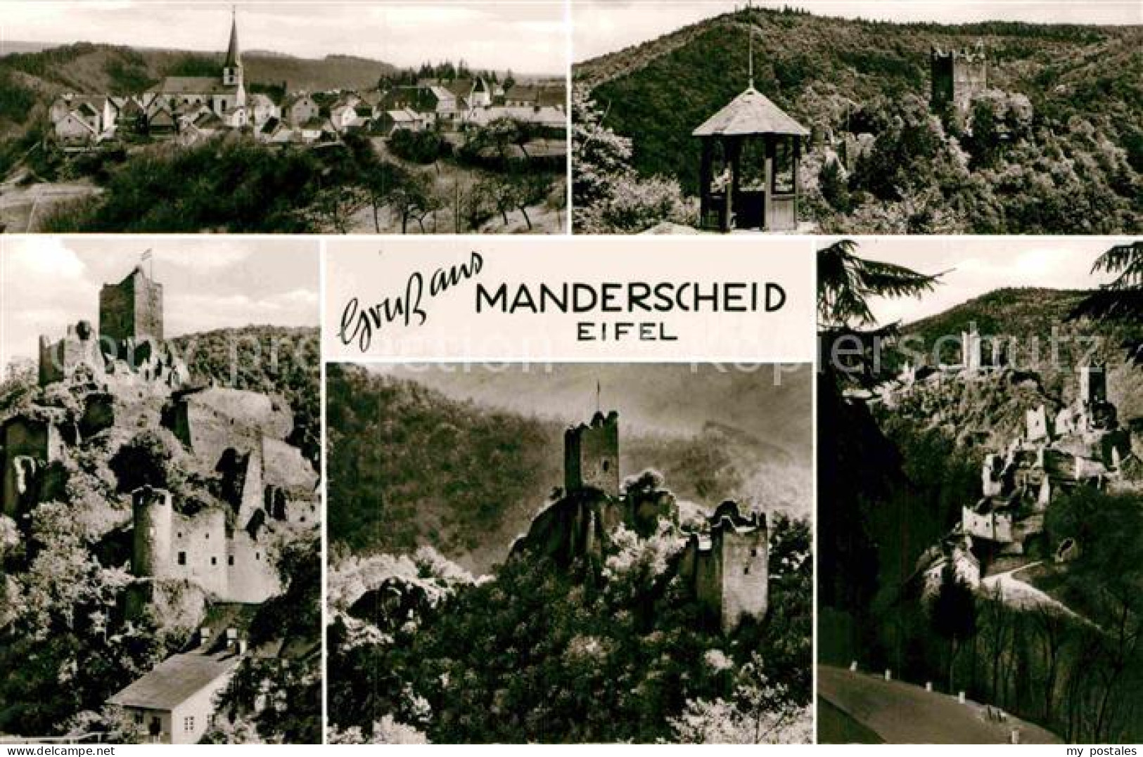 72893139 Manderscheid Eifel Burgruine Panorama Manderscheid - Manderscheid