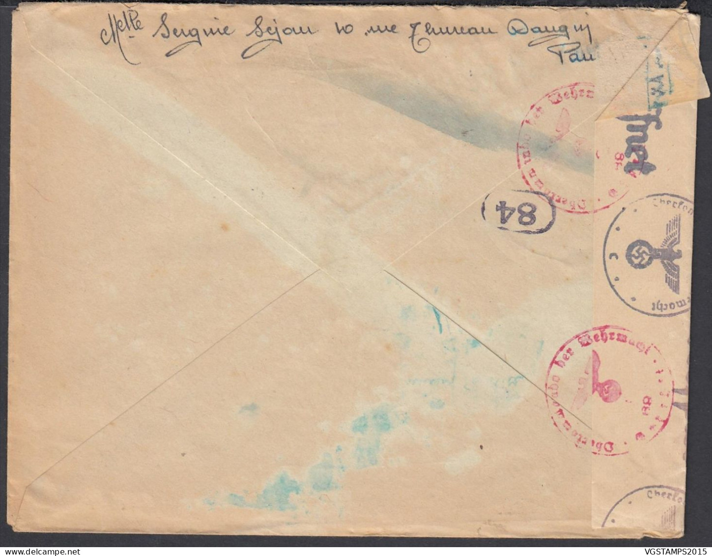 France 1943 - Lettre De Paris à Destination Charleroi-Belgique. Avec Contenu. Censurée.... (EB) DC-12473 - Gebruikt