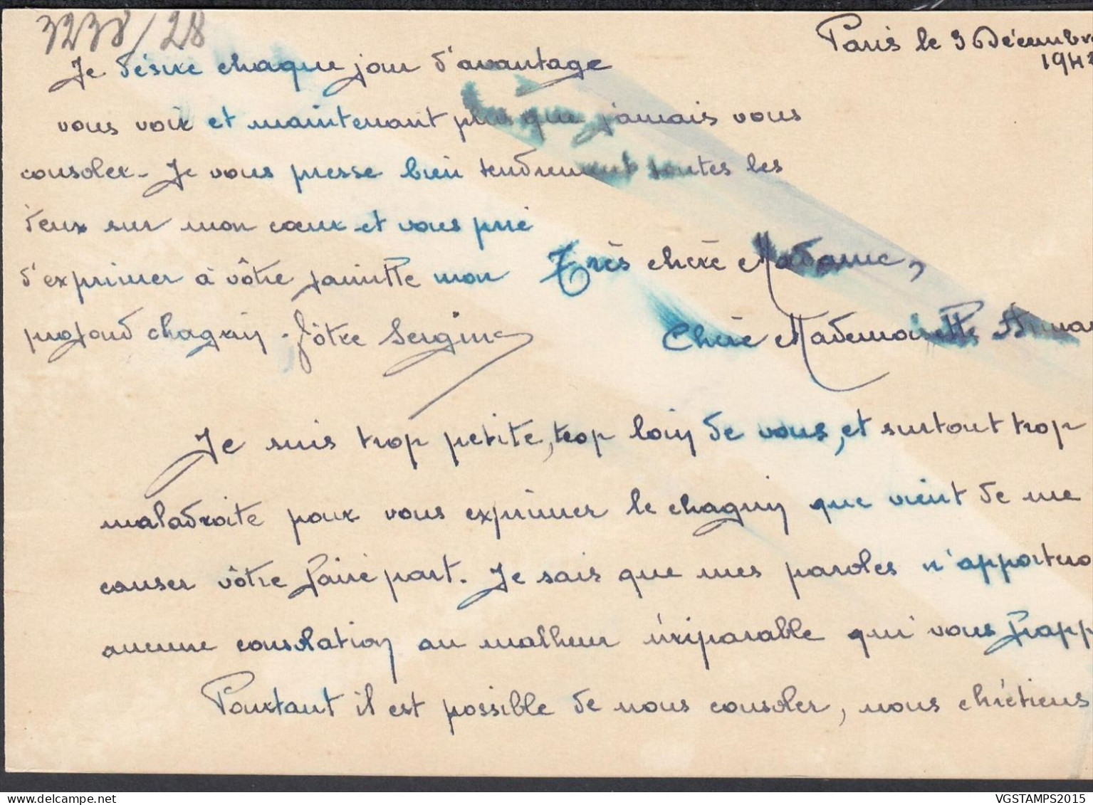 France 1943 - Lettre De Paris à Destination Charleroi-Belgique. Avec Contenu. Censurée.... (EB) DC-12473 - Gebruikt