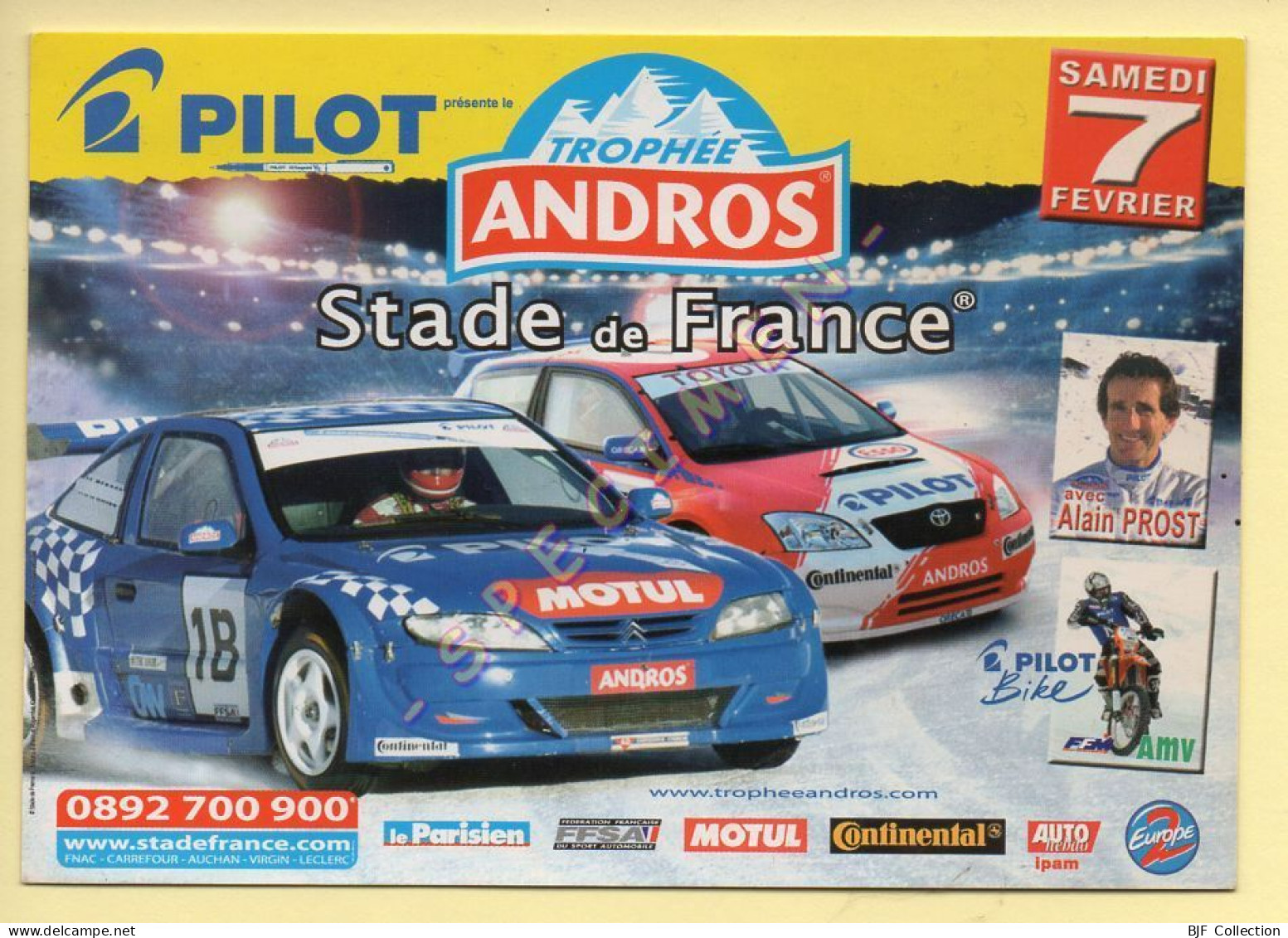 TROPHEE ANDROS – Stade De France (Alain Prost) (voir Scan Recto/verso) - Rally's