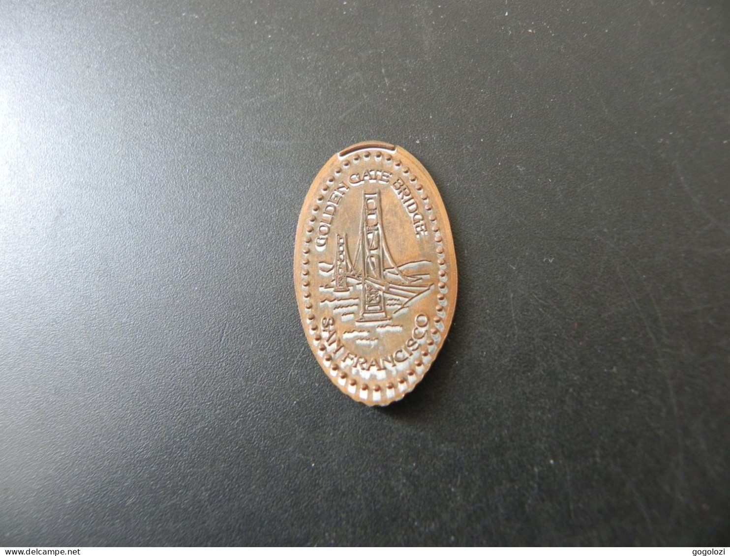 Jeton Token - Elongated Cent - USA - Golden Gate Bridge - San Francisco - Souvenir-Medaille (elongated Coins)