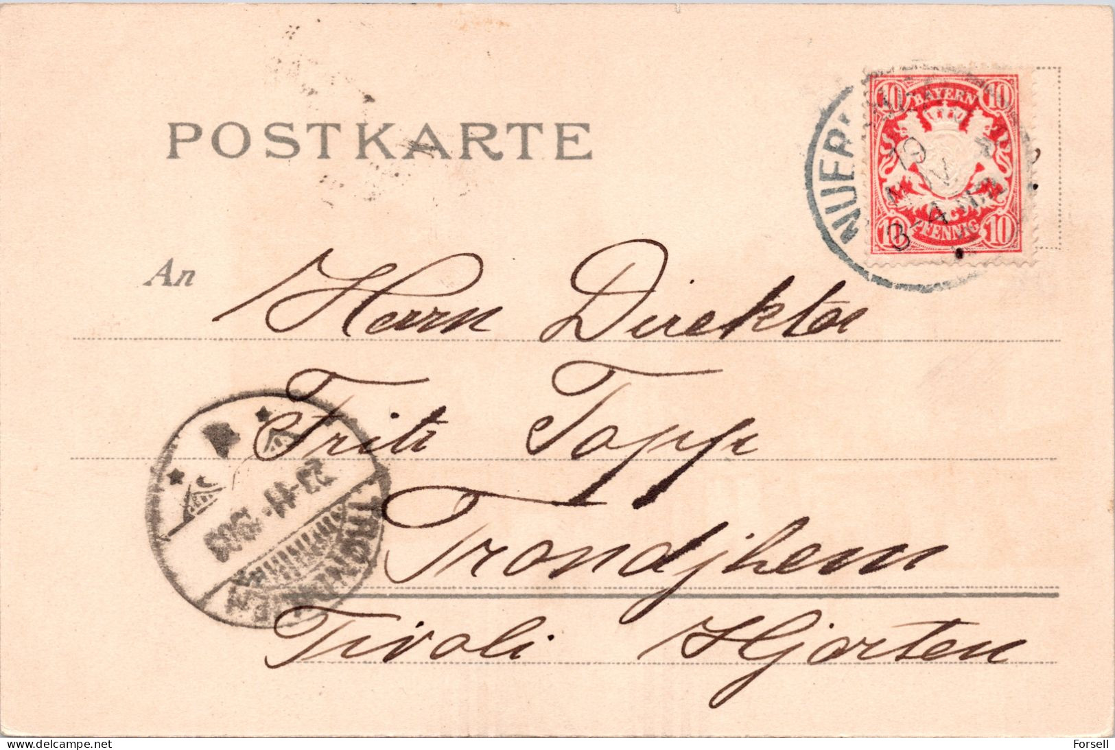 Nürnberg , Der Trödelmarkt (Trempele) (Stempel: Nürnberg 1903, Nach Norwegen) - Nuernberg