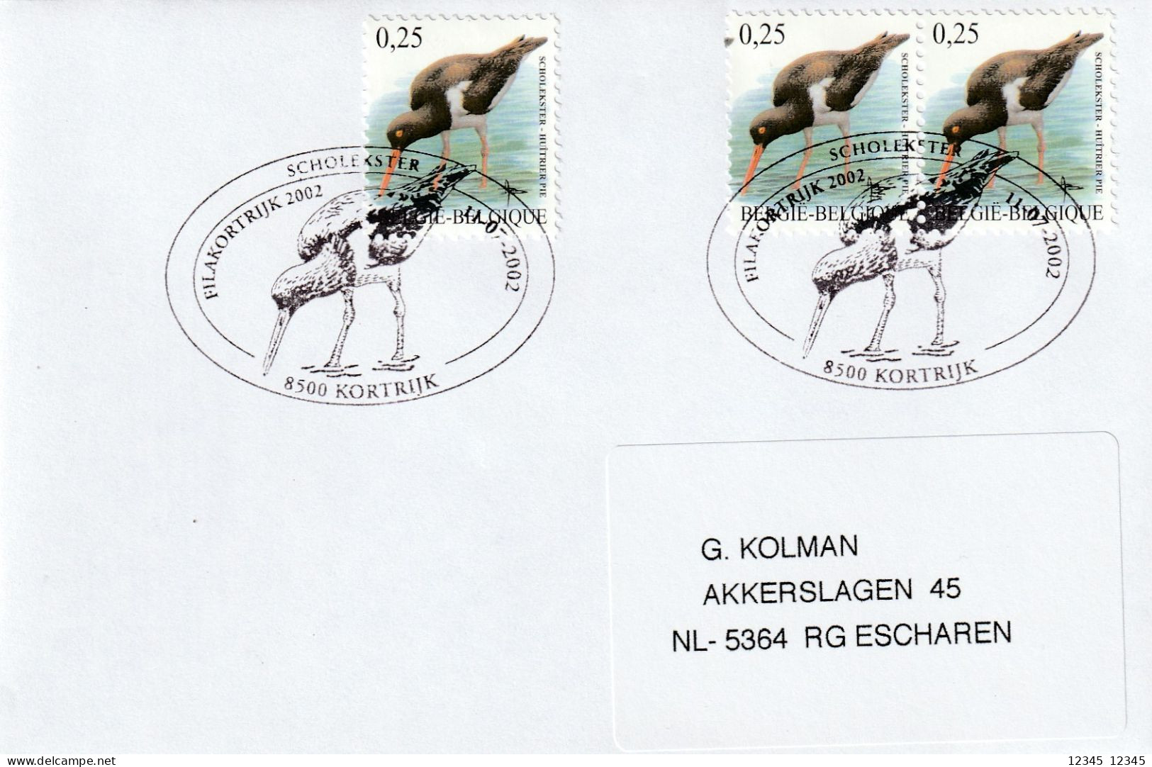 België 2002, Letter Sent To Netherland, Birds - Briefe U. Dokumente