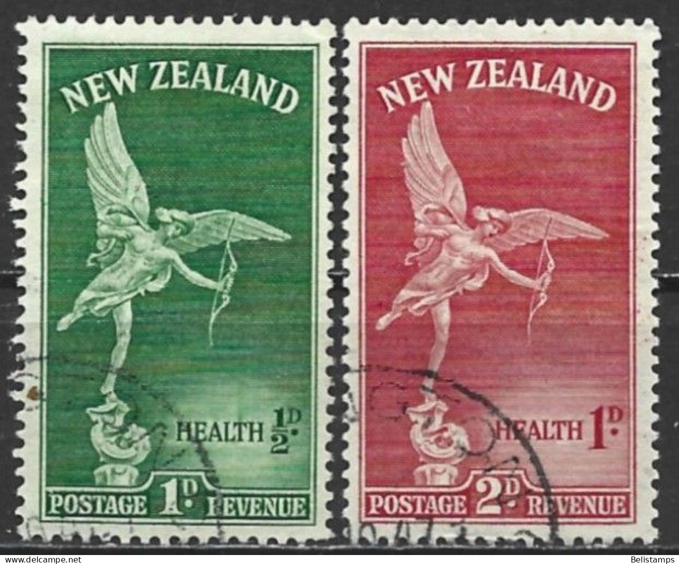 New Zealand 1947. Scott #B30-1 (U) Statue Of Eros, London  *Complete Set* - Service