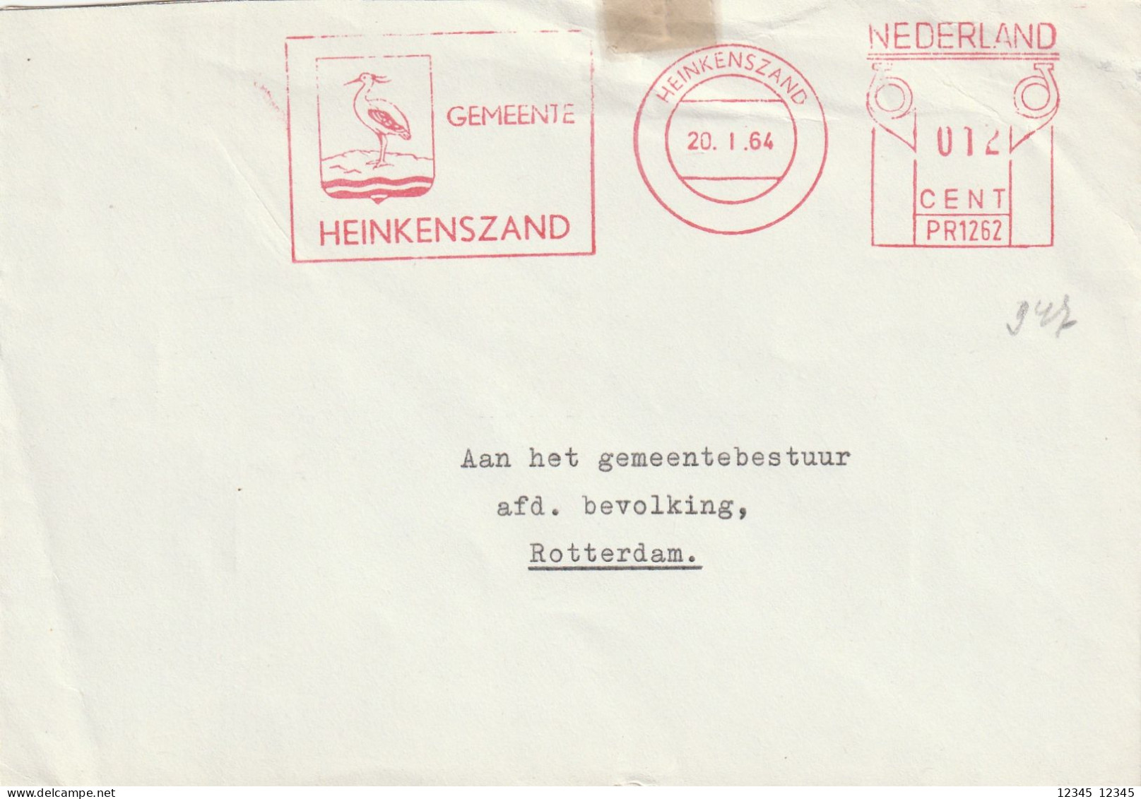 Nederland 1964, Municipality Of Heinkenszand, Bird - Máquinas Franqueo (EMA)