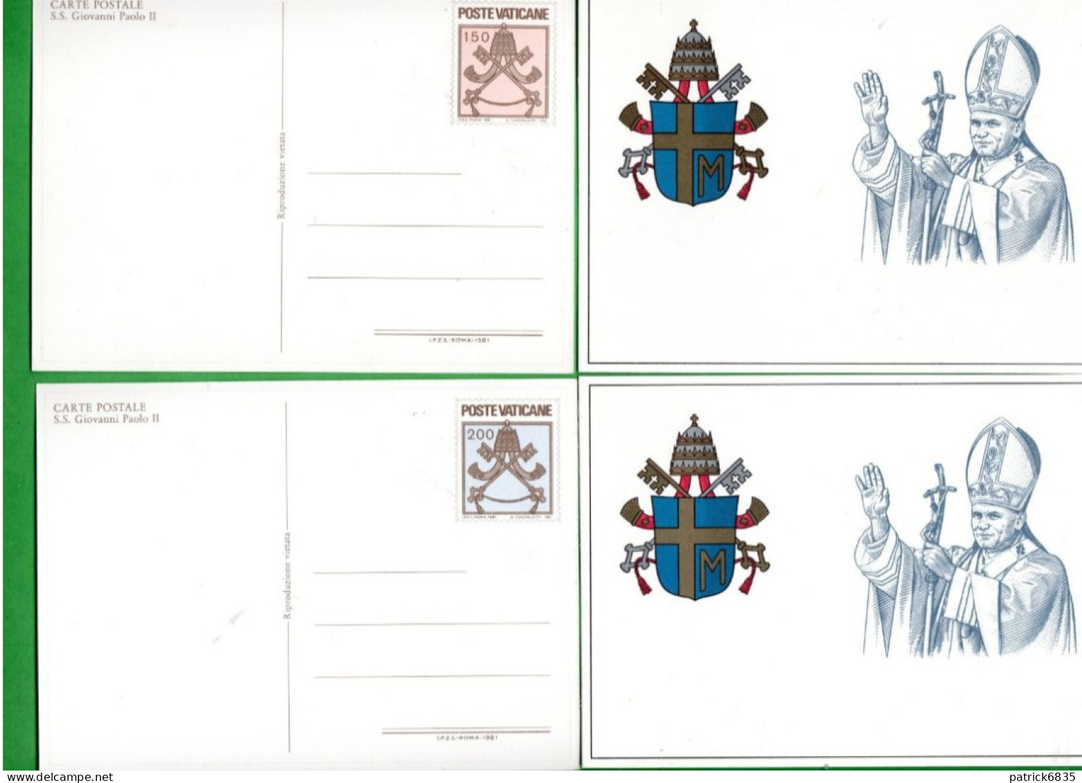 (ScC) Vaticano **- Cartolina Postale 1981- S.S. GIOVANNI PAOLO II. NUOVE. C.20 - C.21 - Entiers Postaux