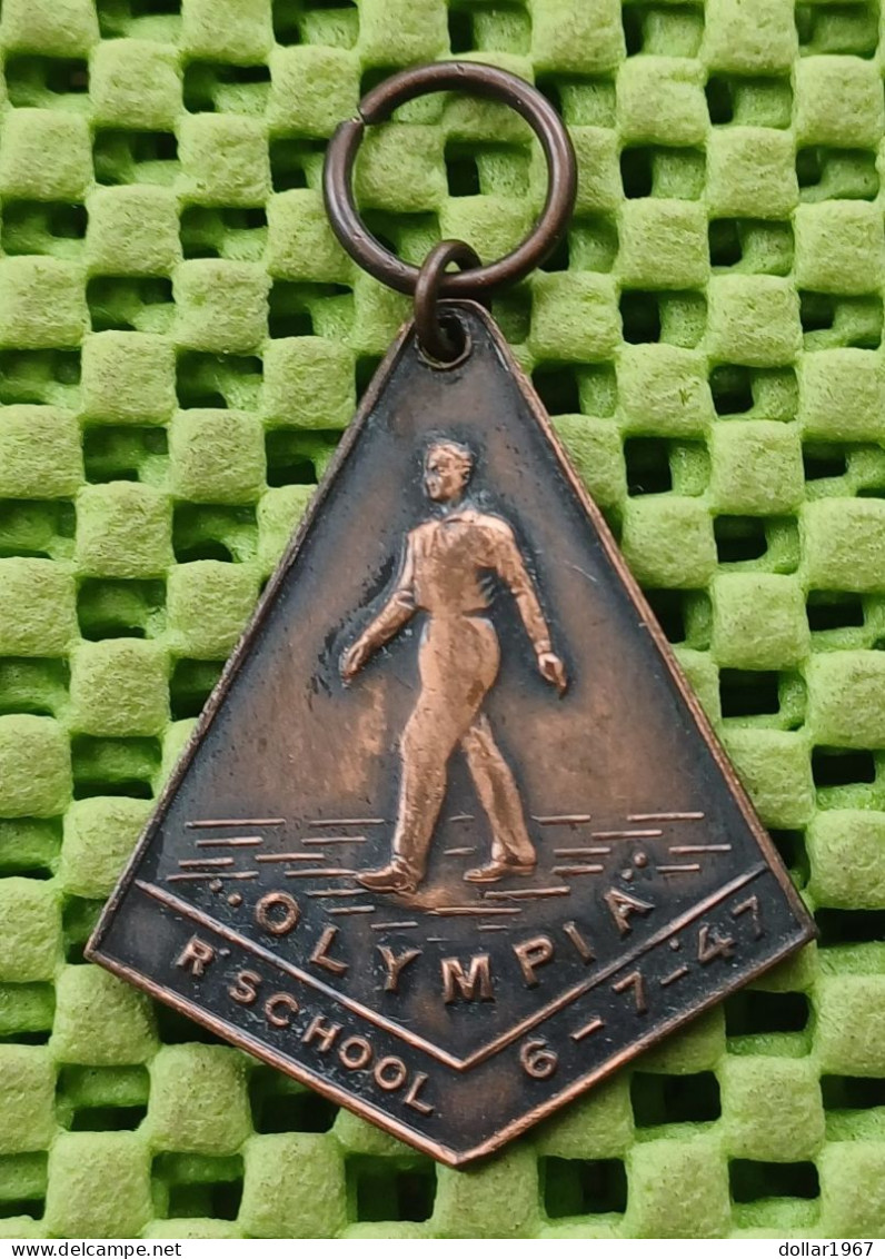 Medaille - Olympia Amsterdam  ,  Rome Katholieke School   6-7-1947  -  Original Foto  !!  Medallion  Dutch - Andere & Zonder Classificatie