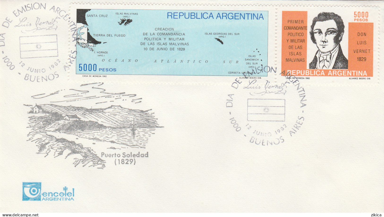 Argentina / Islas Malvinas / Falkland Islands / Antartica - 1982,cover - Brieven En Documenten