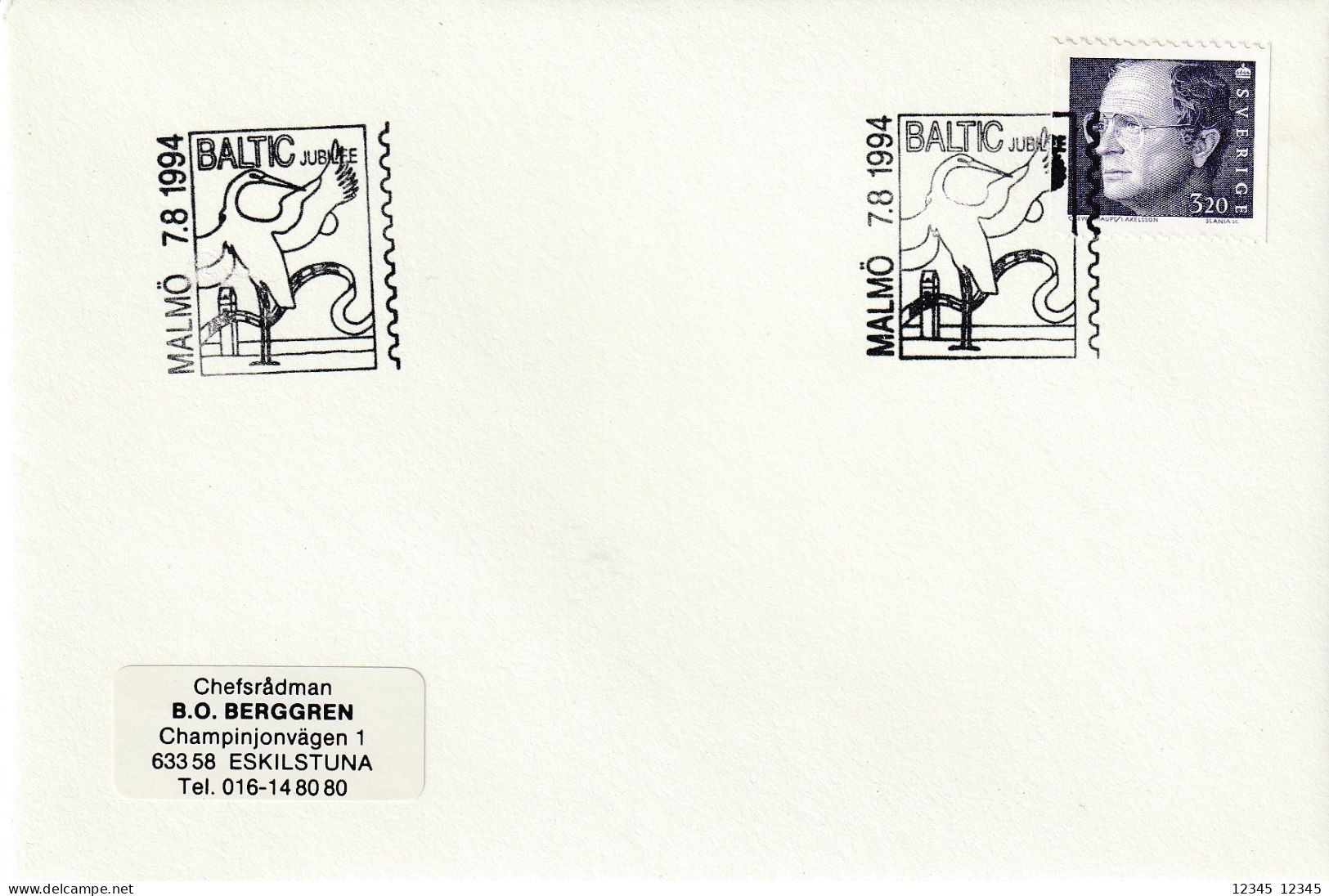 Zweden 1994, Letter Sent To Eskilstuna, Stamped With Bird Motive Baltic Jubilee - Cartas & Documentos