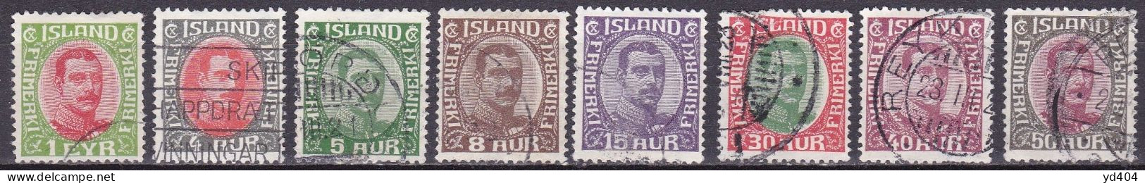 IS015H – ISLANDE – ICELAND – 1920 – KING CHRISTIAN X – MI # 83-95 USED 23,50 € - Oblitérés