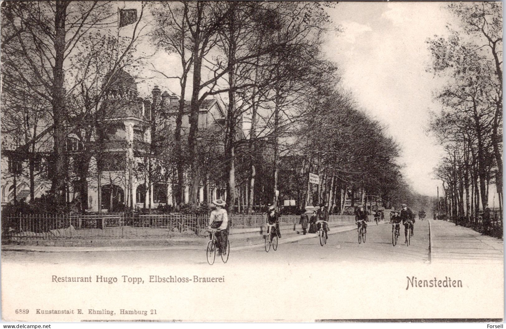 Nienstedten , Restaurant Hugo Topp , Elbschloss Brauerei  (Stempel: Kleinflottbek 1906 , Nach Norwegen) - Altona