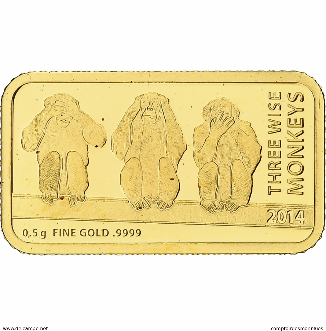 Tanzanie, 1500 Shillings, Three Wise Monkeys, 2014, BE, Or, FDC - Tanzania