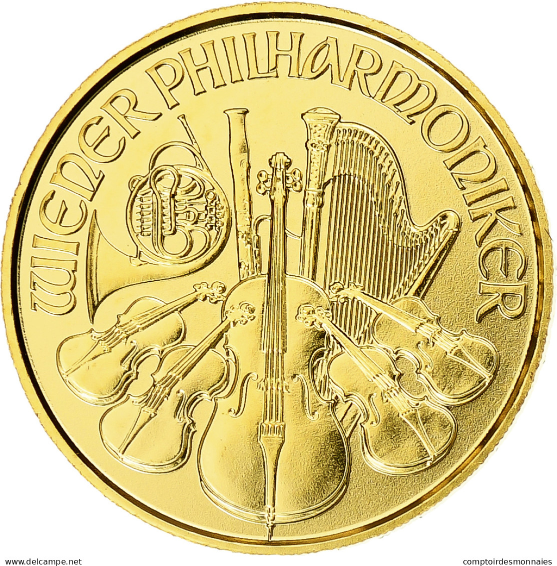 Autriche, 4 Euro - 1/25 Oz, Orchestre Philharmonique, BE, 2015, Vienna, Or, FDC - Autriche