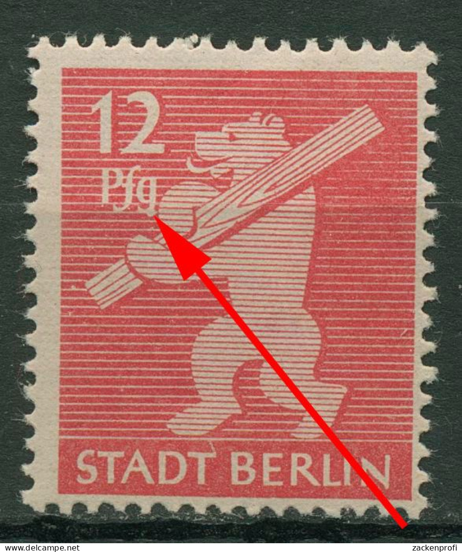 SBZ Berlin & Brandenburg 1945 Freimarke M. Plattenfehler 5 AA Wbz II Postfrisch - Berlijn & Brandenburg