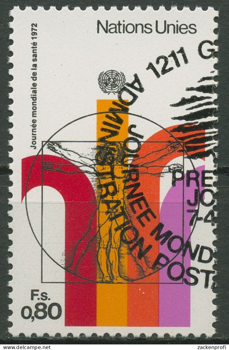 UNO Genf 1972 Weltgesundheitstag Zeichnung Leonardo Da Vinci 24 Gestempelt - Used Stamps