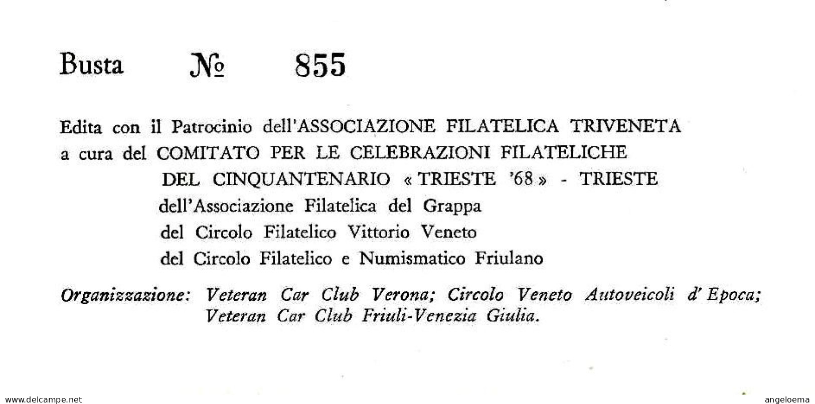 ITALIA ITALY - 1968 TRIESTE 50° Raid Automobilistico Autoveicoli Storici Tappa Udine-Trieste Su Busta Speciale - 11266 - Auto's