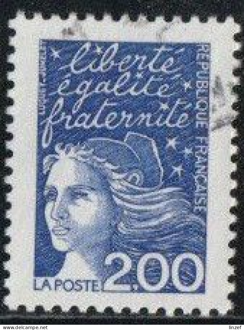 France 1997 Yv. N°3090 - 2F Bleu - Oblitéré - 1997-2004 Marianne (14. Juli)