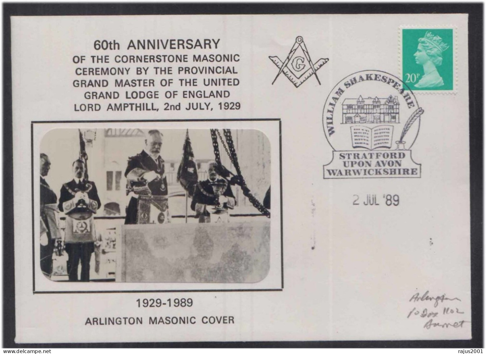 Cornerstone Masonic Ceremony By Provincial Grand Master Lord Ampthill Freemason Freemasonry Limited Only 125 Cover Issue - Freemasonry