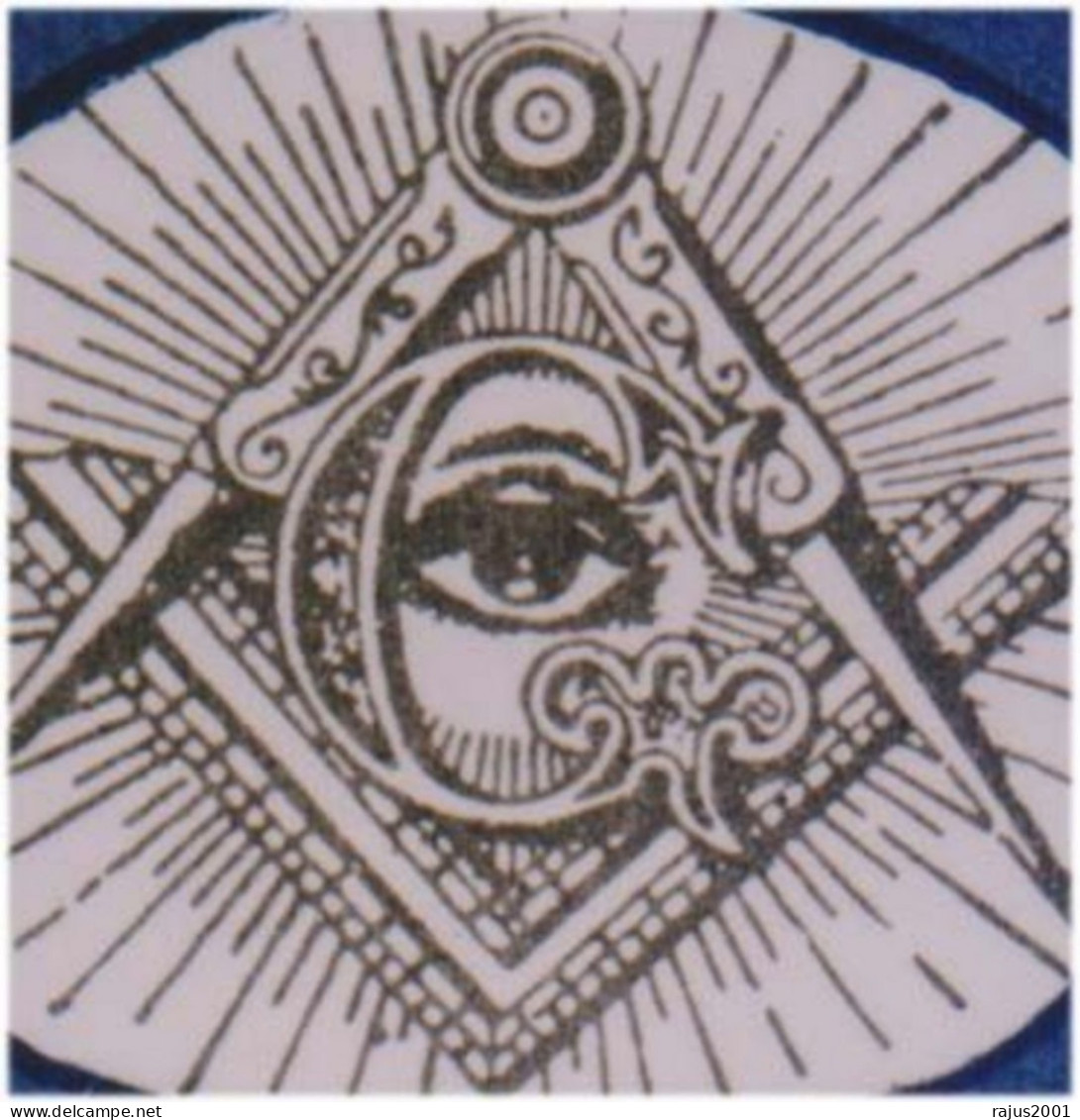 Twickenham Lodge No. 4278 Seeing Eye Pictorial Postmark Was In Use For One Day Only, Freemasonry Masonic Cover READ DESC - Vrijmetselarij